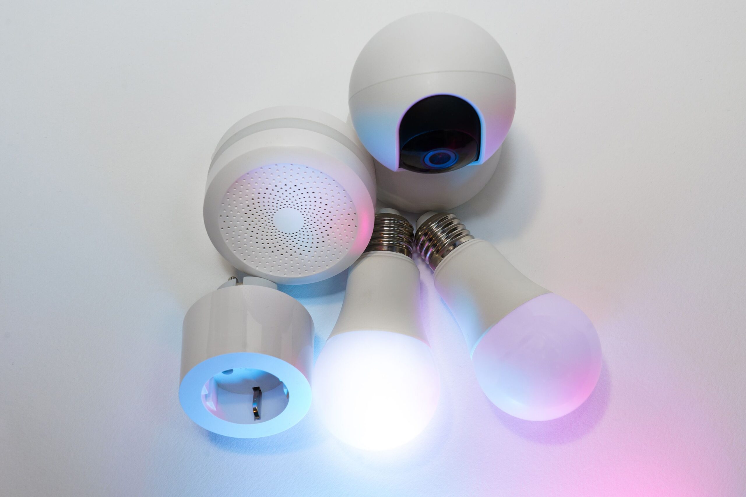 Technician repairing smart home security system